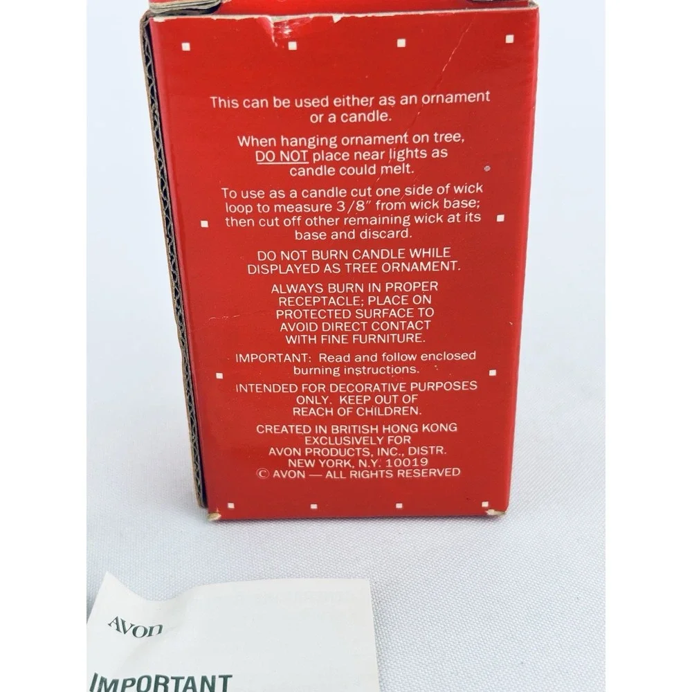 Avon‎ Gift Collection North Pole Pals Candle Ornament- Polar Bear Vintage 1988